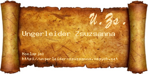 Ungerleider Zsuzsanna névjegykártya